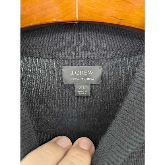 EUC 100% Merino Wool Black J. Crew Pullover Sweater Men's XL - Picture 3 of 4